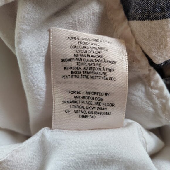 MAEVE ANTHROPOLOGIE | Linen Blend Striped Button Maxi Or Midi Dress Nautical 12P - Picture 15 of 16